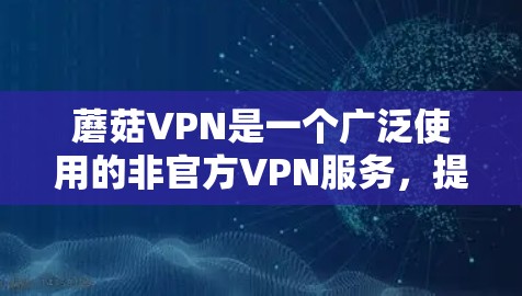蘑菇VPN是一个广泛使用的非官方VPN服务,提供加密的流量、多端连接和端到端内容传输,适合远程访问和团队协作。以下是一个详细的使用指南