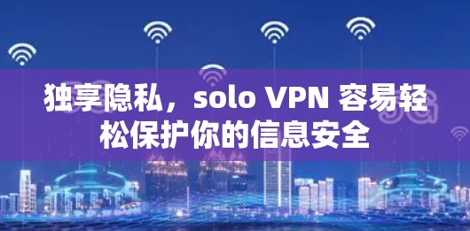 独享隐私,solo VPN 容易轻松保护你的信息安全
