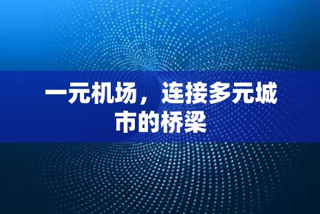 一元机场,连接多元城市的桥梁 一元机场,连接多元城市的桥梁
