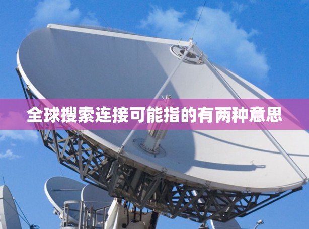 全球搜索连接可能指的有两种意思 全球搜索连接可能指的有两种意思