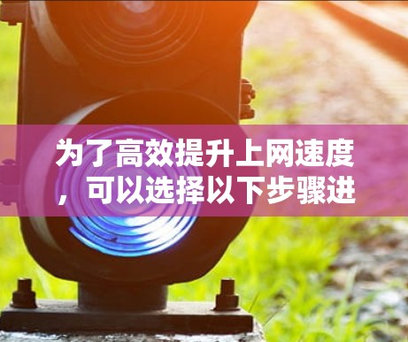 为了高效提升上网速度,可以选择以下步骤进行操作