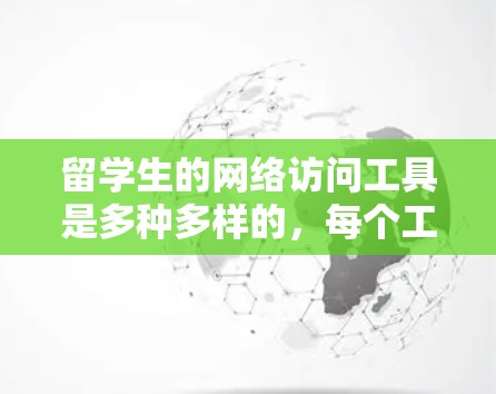 留学生的网络访问工具是多种多样的，每个工具都有其特定的功能和使用场景。以下是对这些工具的详细总结