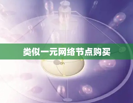类似一元网络节点购买