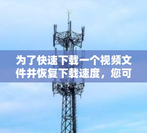 为了快速下载一个视频文件并恢复下载速度，您可以按照以下步骤操作