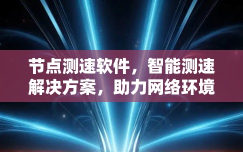 节点测速软件，智能测速解决方案，助力网络环境持续优化