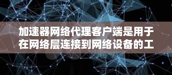 加速器网络代理客户端是用于在网络层连接到网络设备的工具，帮助用户实现网络加速。以下是使用加速器网络代理客户端的步骤指南