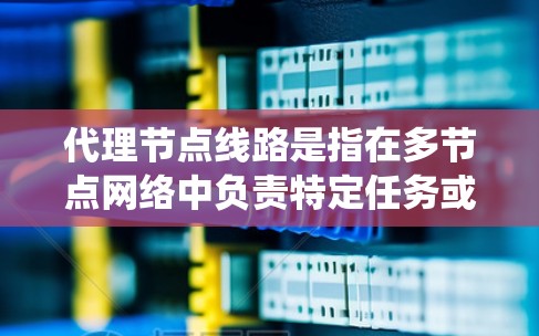 代理节点线路是指在多节点网络中负责特定任务或功能的节点，这些节点通过管理和协调与系统其他节点的通信，确保其高效执行任务。以下是对代理节点线路的详细说明