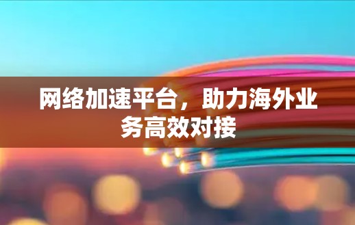 网络加速平台,助力海外业务高效对接 网络加速平台,助力海外业务高效对接