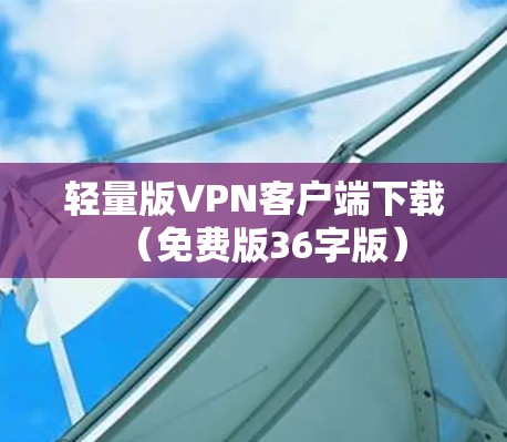 轻量版VPN客户端下载（免费版36字版）